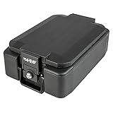 HMF Feuerfeste Dokumentenbox DIN A4 Hochformat, Geldkassette abschließbar | 41 x 28 x 15,5 cm | Schwarz