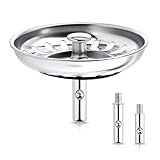 MINISMUS Waschbecken 80 mm - Siebkörbchen Abflussstopfen Edelstahl Waschbeckenstöpsel Waschbeckensieb – Sieb Stöpsel Abfluss Küche Spüle Abflussstopfen Küchenspüle - Edelstahl