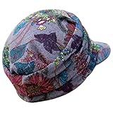 Damen Winterhüte Ladies Hüte Winter floraldruckgedruckte Winterhüte Winterkappen für Frauen Fleece gefüttert Frauenhüte und Mützen mit visieren Falten mit damen Bäcker Boy Hut Frauen Winter Mütze Hut