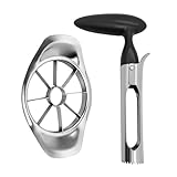 DvBCNMe Apfelschneider & Entkerner Set, Edelstahl Apfelentkerner mit Ergonomischen Rutschfesten Griffen, Apfelspalter mit 8 Klingen, Ideal zum Schneiden von Obst und Gemüse
