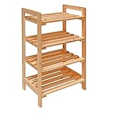 DEMA Universal Holzregal Holz Natur Regal 4 Böden Fächer 45x33x79 cm
