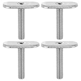 Kisangel 4 Stück Edelstahl Kajak Schienenbolzen Robust Korrosionsbeständig Befestigungsschrauben für Kajak Sitz Staufachmontage Vielseitiges Schienen-zubehör für Kajakschienen