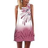 Yichun Minikleid, Tunika, kurz, Strandkleid, Partykleid, Tank-Top, T-Shirt, lässig, Weste, Kleid, Club, Röcke für Frauen und Mädchen - Violett - 44 DE/46 DE