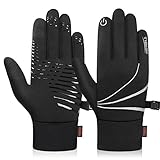 Ruixue Handschuhe Kinder Winter Warme Winterhandschuhe - Kids Anti-Rutsch Winddicht Laufhandschuhe Fahrradhandschuhe Fleece Wasserabweisend, Radhandschuhe Outdoor Sport (Schwarz-TM12, XL(10-12 Jahre))