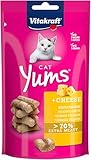Vitakraft Cat Yums, Katzen Leckerli, weicher Katzensnack gefüllt mit Käse, im wiederverschließbaren Beutel, ohne Zusatz von Zucker (1x 40g)