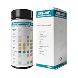 10 IN 1 Urin Teststreifen 100 Streifen, 10 Parameter Reagenzstreifen Test Strips für die Urinanalyse mit Leukozyten Nitrit Urobilinogen Protein pH Blut Spezifisches Gewicht Keton Billirubin Glukose