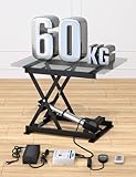 DIHOOL Elektrischer Scherenhubtisch 60KG Hubtisch Hebebühne Labor Kfz Werkstatt 100-370MM Einstellbarer Lift AC 100-240V und DC 24-30V