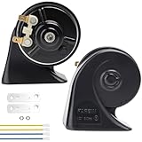 Hupe 12v Laute, Signalhorn Wasserdichte Doppel Horn Super Laute Lkw Hupe Auto Tiefton Horn Luft Hörner LKW Horn Ersatz Kit Universal für Auto Motorrad LKW Boot FARBIN (Boutique horn neu)