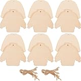 Cabilock Unbehandelte Weihnachts Holzscheiben Satz zum Bemalen Selbstgemacht Holz Pullover Anhänger mit Aufhängeschnur Weihnachtsbaumschmuck Holz zum Basteln und Dekorieren