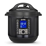 TZS First Austria Druckkochtopf elektrisch 6L | Multikocher | 12 Programme Schnellkochtopf | Reiskocher | Dampfgarer mit Warmhaltefunktion, Grau-Schwarz