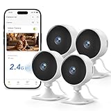 GNCC 4-Pack überwachungskamera Innen, 1080P Indoor Kamera für Baby/Haustier, Nachtsicht, PIR Bewegungserkennung, Zwei-Wege-Audio, Cloud & SD Speicher, Kompatibel mit Alexa & Google Home, 2.4Ghz WiFi