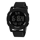 Alomejor Digitale Sport-Sichtglas-Rücklicht-Herrenuhr, Leicht, Bequem, für Fitnessstudios, Outdoor-Aktivitäten