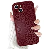 ZhuoFan Handyhülle für iPhone 15 Plus hülle 6,7”, Aesthetic Leopard Muster Rot Matte Design Schutzhülle Ultra Weich Silikon Case Mädchen Damen Stoßfest Kameraschutz Bumper Cover, 06
