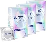 Durex Hautnah Extra Feucht Kondome – Ultra dünn, mit anatomischer Easy-On-Form & mit viel Silikongleitgel befeuchtet – 24er Pack (3 x 8 Stück)