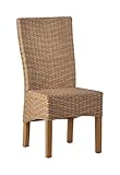 MiaMöbel Esszimmerstuhl 47x97x50 cm Modern Rattan Honig