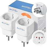 Bigfish Reiseadapter USA Adapter Steckdose 2Pack, Adapter USA Deutschland Stecker, Reiseadapter Thailand, Typ B für EU zu Amerika/Kanada/Thailand/Mexiko/Wand/Ladegerät/Ladestation, Weiß
