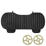 OEMASSIVE Rücksitzkissenbezüge Auto Fahrzeug Sitzschutz,Plüsch Auto Sitzauflage mit Kleine Tasche,rutschfest & Weich Sitzbezug Kissen Pad Mat [Ohne Rückenlehne] 1 Packung Rücksitzabdeckung,Schwarz