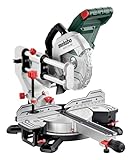 metabo Kappsäge KGSV 216 MC - 1200 W, 216 mm Sägeblatt - Mit Zugfunktion, LED-Schnittlinie, variable Drehzahl, beidseitig neigbar, kompakt, exakte Schnitte, Spanabsaugung - Für Holz, Alu, Kunststoff