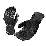 2KP CE Winter Motorradhandschuhe für Männer Frauen, Winddichte Wasserdichte Motorrad Handschuhe, Warme Lange Stulpen Biker Handschuhe mit Hartem Knöchelschutz Touchscreen Handschuhe für BMX ATV MTB