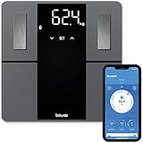 Beurer BF 500 Diagnosewaage mit Bluetooth, Testsieger bei Stiftung Warentest, digitale Körperwaage mit App, Ermittlung und Analyse der Körperwerte, Messung von Körperfett und Muskelanteil, XL-Display