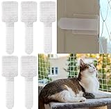 ehomiiii 50-teilige Set für klebende Haken - Outdoor-Katzenschutznetz für Balkone ohne Bohren, einfach anzubringen, universell für Balkon- und Fenstersicherheit