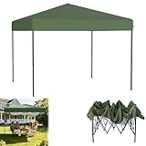 Froadp Pop Up Pavillon 3x3 m Faltpavillon Wasserdicht Stabil Partyzelt Höhenverstellbar Gartenpavillon mit Einhand-Teleskop-Mechanismus für Camping Party (Grün, ohne Seitenwänden)