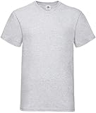 Fruit of the Loom 5er Pack Valueweight V-Neck T Unisex T-Shirt V Ausschnitt Mehrpack NEU, Größe:L, Farbe:Graumeliert