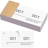 Nezyo Doppelnummern Blöcke 1-100 Tombola Lose mit Zahlen Nummernblöcke Zahlenblöcke 10 cm X 5 cm für Garderobe, Verlosung, Veranstaltungen, Partys, Messen und Bewirtungen(Weiß)