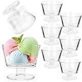 KADAX Eisbecher aus Glas, 6er Set, 290ml, Dessertgläser mit Fuß, Eisschalen für Eis, Desserts & Obst, Eisgläser, Dessertschalen, Spülmaschinenfest (Modell 1)