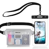 wonsar wasserdichte Tasche, wasserdichte handyhülle Unterwasser, wasserdichter Beutel, wasserfeste Tasche Bauchtasche wasserdicht für Wassersport, Strand, Schwimmen, Bootsfahrten usw