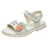 Kinderschuhe, modisch, dicke Sohlen, weiche Sohlen, mittlere und große Kinder, Schulschuhe, Strandschuhe, Schuhe für Baby und Mädchen, weiß, 1 UK 3X-Narrow