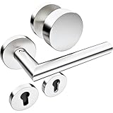 Sempro Wechselgarnitur Livia R2 – Edelstahl Türbeschlag mit festem Türknopf, Drückergarnitur für Eingangstüren & Zimmertüren