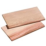 Küchenprofi BBQ Grillbrett SMOKY aus Zedernholz , 2x im Set , Optimal für Fisch, Fleisch und Gemüse , 40 x 15 x 1 cm , Für eine intensive Rauchentwicklung und ein einzigartiges Geschmackserlebnis