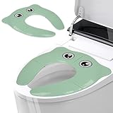 WIYETY Faltbarer Toilettensitz für Kinder: Faltbarer Toilettensitz Kinder, Baby Toilettensitz, Portabler Toilettensitz, Sicher Bequem Rutschfest, Faltbarer Reise Toilettensitz für Hinausgehen, Grün