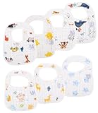 Toaren Baby Lätzchen,7er Babylätzchen aus Baumwolle,Unisex-Babylätzchen mit Druckknopf,Groß Lätzchen mit Saugfähiger und Weiche,Drool Lätzchen für Baby Jungen und Mädchen für Kleinkind 0 bis 36 Monate