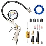 SHALL Reifendruckfüller mit Manometer Druckluft (0-220 PSI & 0-16 Bar)-Profi Reifenfüller für Auto & Motorrad Kompressor Zubehör