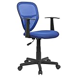 CARO-Möbel Schreibtischstuhl Kinderdrehstuhl Bürostuhl Drehstuhl Studio in blau mit Armlehnen, höhenverstellbar