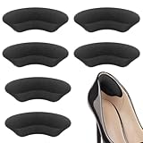 Fersenpolster, Fersenschutz für Schuhe, Fersenpolster mit Einlagen aus Schwamm Zuschneidbar Fersenschutz für High Heels, Freizeitschuhe (3 Paare (Schwarz), L9.5*W3.5*H0.5 cm)