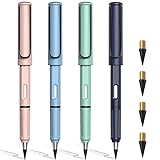 ALECPEA Ewiger Bleistift, 4 Stück Tintenloser Bleistift, Langlebiger Magischer Bleistift, Bleistifte Set – Magic Pencil, Unendlicher Bleistift mit edler Optik