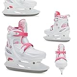 ATTABO Verstellbare Freizeit- Schlittschuhe für Mädchen KOA Rosa Größe 37-40 EU Kinder verstellbare Schlittschuhe Schnallen als Verschluss Belüftung durch Synthetisches Mesh PP und PVC