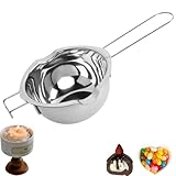 MITUMORMOR Kerzen Schmelztopf, 600ml Wasserbad Schmelzschale, Hitzebeständiger Schmelztopf mit Griff, 304 Edelstahl Schokoladen Schmelztiegel Schmelzschüssel, Perfekt für Backen, Kochen & DIY