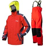 Navis Marine segeljacke herren wasserdicht mit verstellbarem Latzhosen-Einsatz, atmungsaktiv - für Offshore und küstennah Sailor NS-147(Red,2XL)