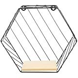 HOODANCOS Eisen Wandregal Sechseckig Rostfrei Großer Stauraum Montage Vielseitiges Wandablage Regal für Küche Bad Wohnzimmer Modernes Dekoratives Aufbewahrungssystem