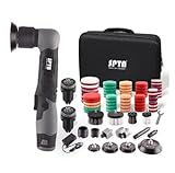 Akku Poliermaschine, Winkelpolierer, SPTA 12V Mini Akku Ezenter Poliermaschine Polierer, Akku-Polierer 25mm/50mm/80mm Polierteller/Polierschwamm/Wollscheibe, zum Polieren von Auto, Möbeln -LD104EU