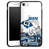 Slim Case extra dünn kompatibel mit Apple iPhone SE (2020) Silikon Handyhülle schwarz Hülle Hamburger SV Offizielles Lizenzprodukt Aufstieg