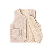 Kinder Ärmellose Warmen Fleeceweste Warme Weste Und Winter Winter Fleece Jacke Ärmellose Reitweste Kinder Mädchen Weste Damen Teddy Steppweste Kinder Mädchen