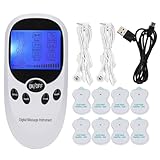 TENS Gerät Schmerztherapie Reizstromgerät, 6 Modi und 15 Intensitäten, inklusive 8 Elektroden, Muskelstimulation, Elektrische Nervenstimulation für Bein, Rücken, Schulter, Nacken