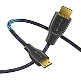 Sonero® 4K Mini HDMI auf HDMI-Kabel, Premium High Speed, 4K 60Hz, Mini HDMI Stecker auf HDMI Stecker, vergoldete Kontakte, zweifache Abschirmung, Baumwollmantel, 0,50m