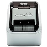 Brother QL-800 Monochrom Etikettendrucker (mit Rot-Schwarz-Druckfunktion, USB-Schnittstelle, Barcodedruck, automatische Schneideeinheit)
