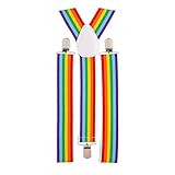 Widmann 7983M - Hosenträger Regenbogen, Accessoire, Christopher Street Day, Gay Pride, Mottoparty, Karneval